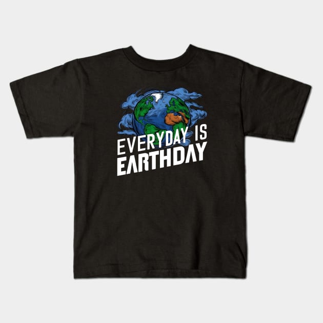 Everyday Is Earthday Kids T-Shirt by LENTEE